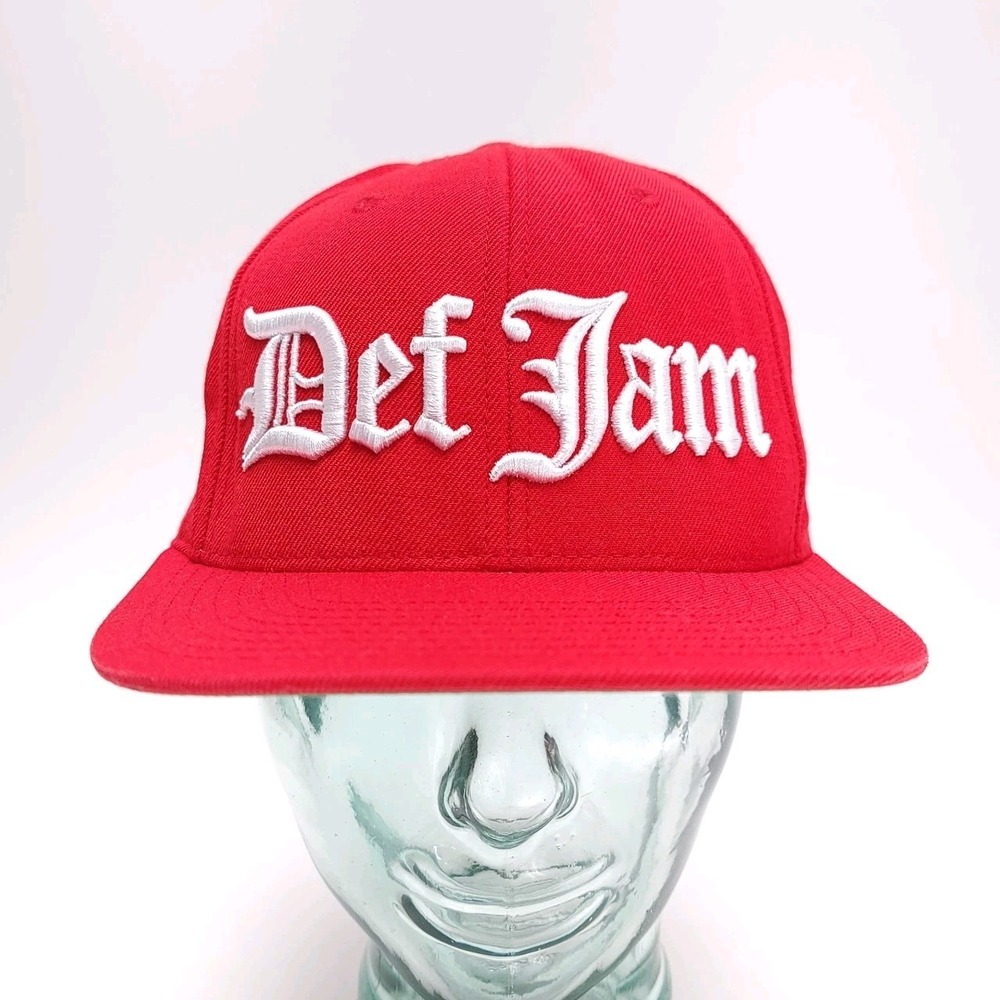 Def Jam Hat Red Snapback Wool Blend Old English Logo Cap Rap Hip-hop Vintage